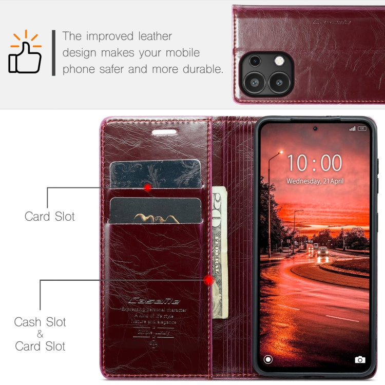 For Xiaomi Redmi Note 13 4G CaseMe 003 Crazy Horse Texture Flip Leather Phone Case(Mulberry Red) - Xiaomi Cases by CaseMe | Online Shopping UK | buy2fix