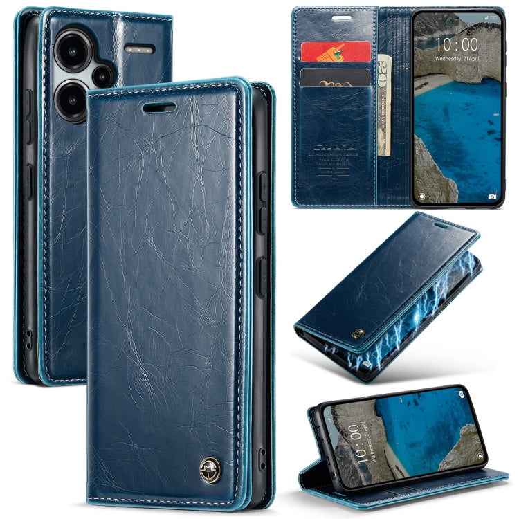 For Xiaomi Redmi Note 13 Pro+ 5G CaseMe 003 Crazy Horse Texture Flip Leather Phone Case(Blue Green) - Note 13 Pro+ Cases by CaseMe | Online Shopping UK | buy2fix