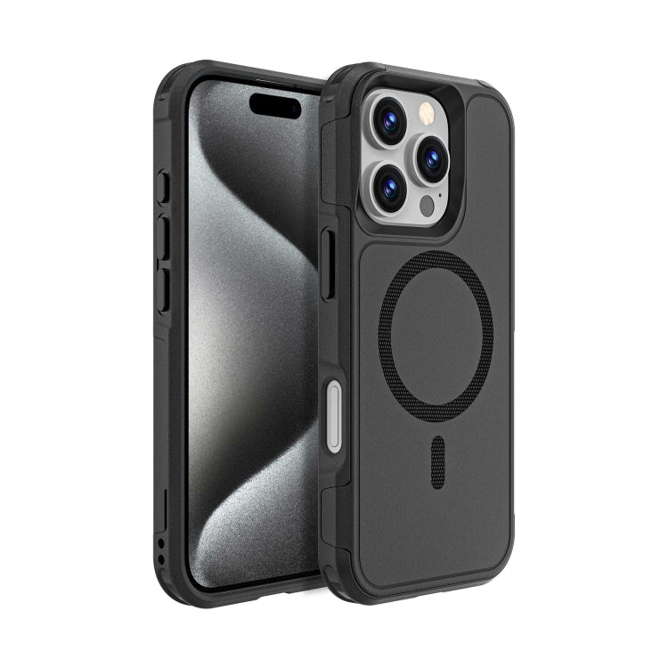 For iPhone 16 Pro RedPepper Armor Magsafe PC Hybrid TPU Phone Case(Black) - iPhone 16 Pro Cases by RedPepper | Online Shopping UK | buy2fix