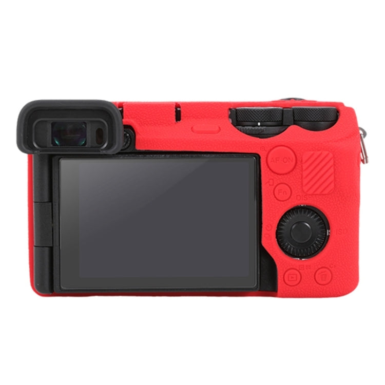 For Sony ILCE-6700 / A6700 Litchi Texture Soft Silicone Protective Case(Red) - Protective Case by buy2fix | Online Shopping UK | buy2fix