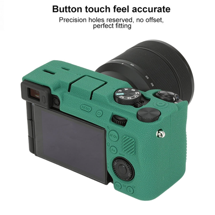 For Sony ILCE-7CM2 / A7C II / A7CR Litchi Texture Soft Silicone Protective Case(Green) - Protective Case by buy2fix | Online Shopping UK | buy2fix