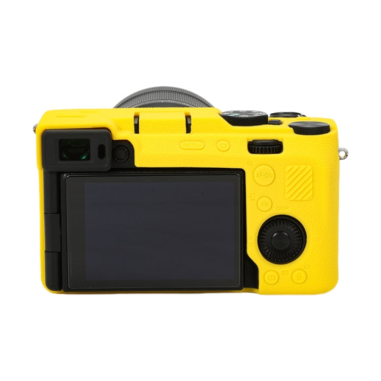 For Sony ILCE-7CM2 / A7C II / A7CR Litchi Texture Soft Silicone Protective Case(Yellow) - Protective Case by buy2fix | Online Shopping UK | buy2fix