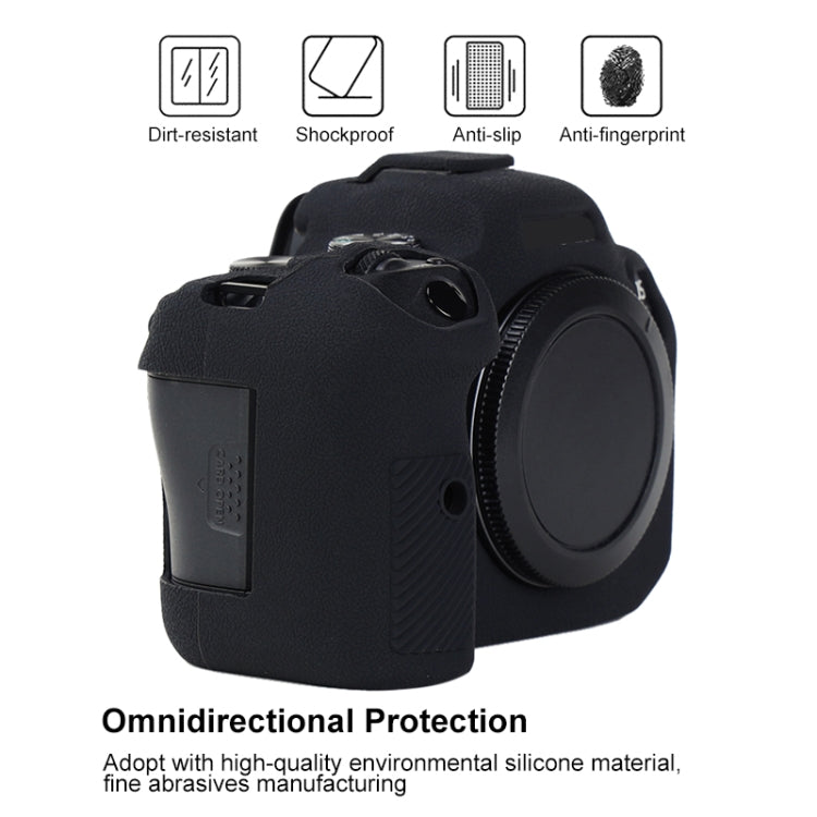 For Canon EOS R6 Mark II Litchi Texture Soft Silicone Protective Case(Black) - Protective Case by buy2fix | Online Shopping UK | buy2fix