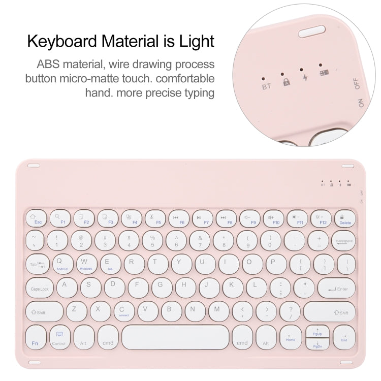 For Huawei MatePad 11 2023 / 2021 Round Button Bluetooth Keyboard Rotatable Holder Leather Case(Rose Gold) - Huawei Keyboard by buy2fix | Online Shopping UK | buy2fix