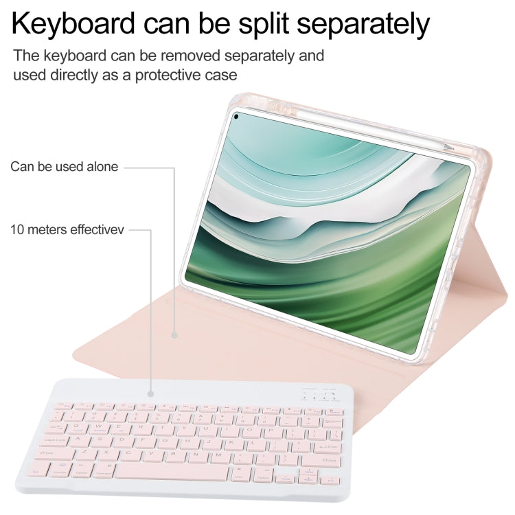 For Huawei MatePad Pro 11 2024 / 2022 Square Button Bluetooth Keyboard Rotatable Holder Leather Case(Rose Gold) - Huawei Keyboard by buy2fix | Online Shopping UK | buy2fix