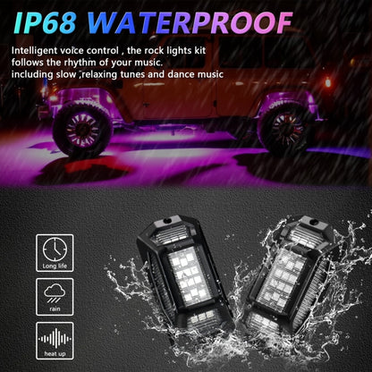 8 in 1 G6 RGB Colorful Car Chassis Light LED Music Atmosphere Light With 4-Button Remote Control - Atmosphere lights by buy2fix | Online Shopping UK | buy2fix