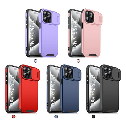 For iPhone 16 Plus Sliding Camshield TPU + PC Phone Case(Blue) - iPhone 16 Plus Cases by buy2fix | Online Shopping UK | buy2fix