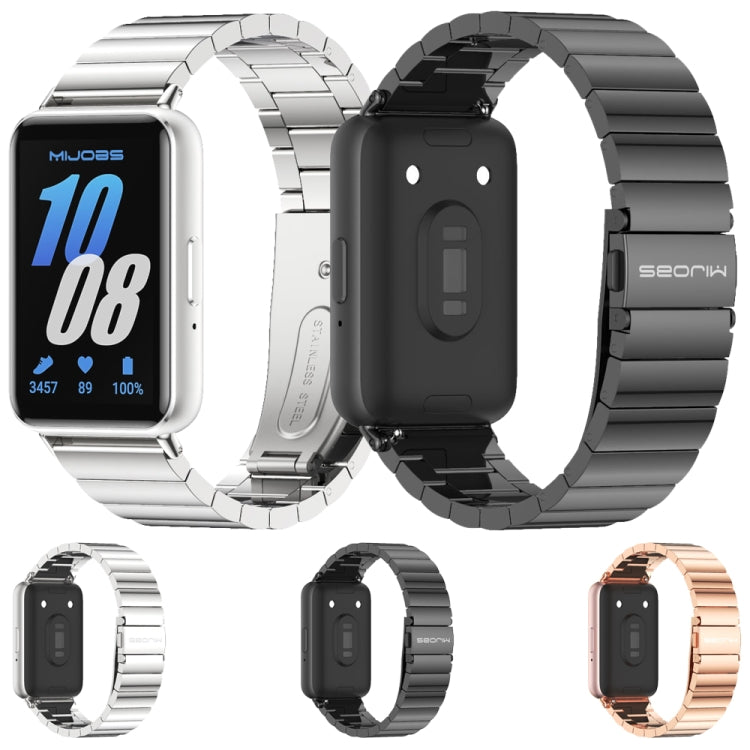 For Samsung Galaxy Fit 3 Mijobs Bamboo Metal Watch Band(Silver) - Watch Bands by MIJOBS | Online Shopping UK | buy2fix