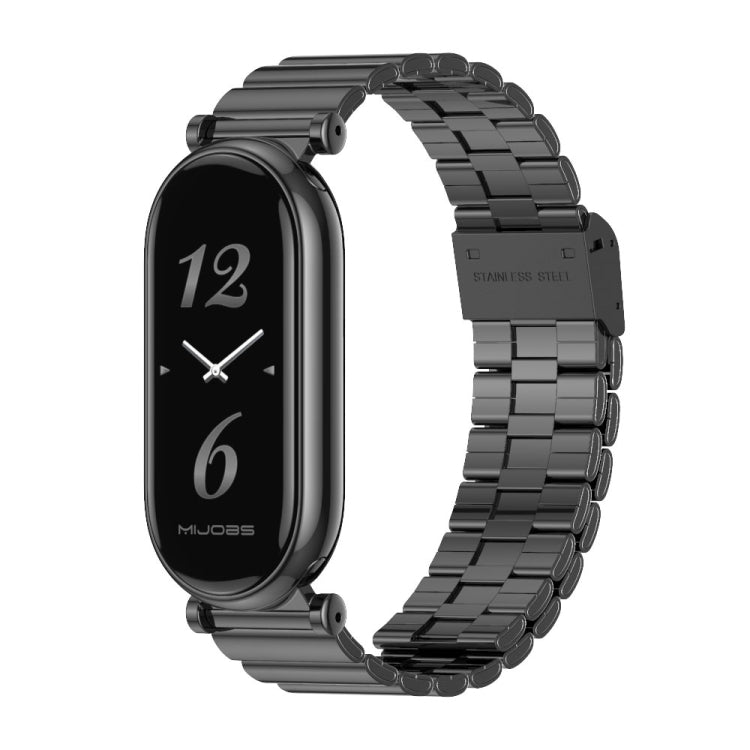 For Xiaomi Mi Band 8 Mijobs GT4 Bamboo Buckle Metal Watch Band(Black) - Watch Bands by MIJOBS | Online Shopping UK | buy2fix