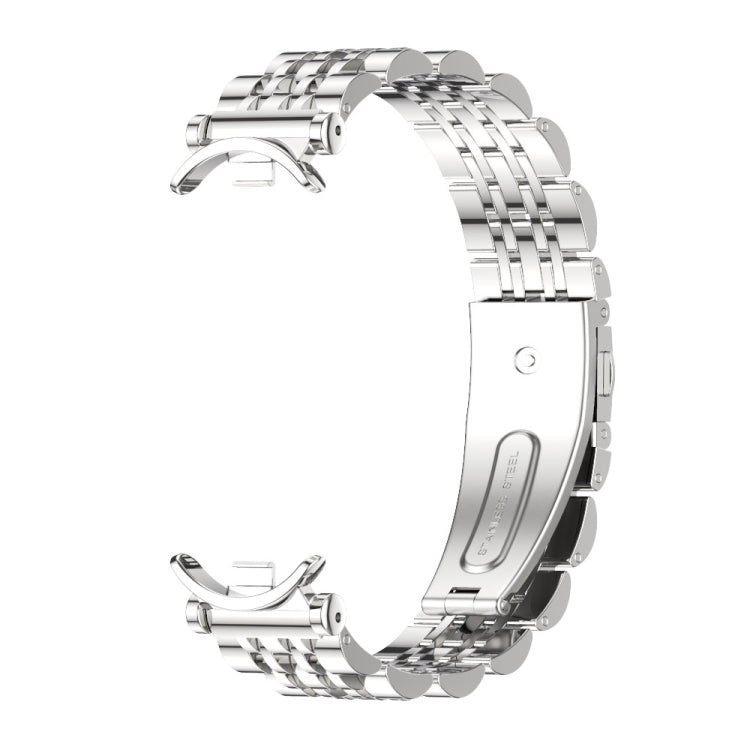 For Xiaomi Mi Band 8 / 9 / 9 NFC Mijobs GT4 Seven Beads Metal Watch Band(Silver) - Watch Bands by MIJOBS | Online Shopping UK | buy2fix