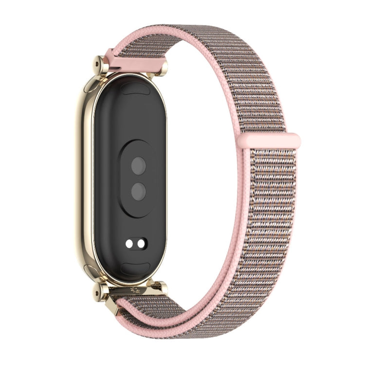 For Xiaomi Mi Band 8 / 9 / 9 NFC Mijobs GT4 Breathable Nylon Loop Watch Band(Pink Light Gold) - Watch Bands by MIJOBS | Online Shopping UK | buy2fix