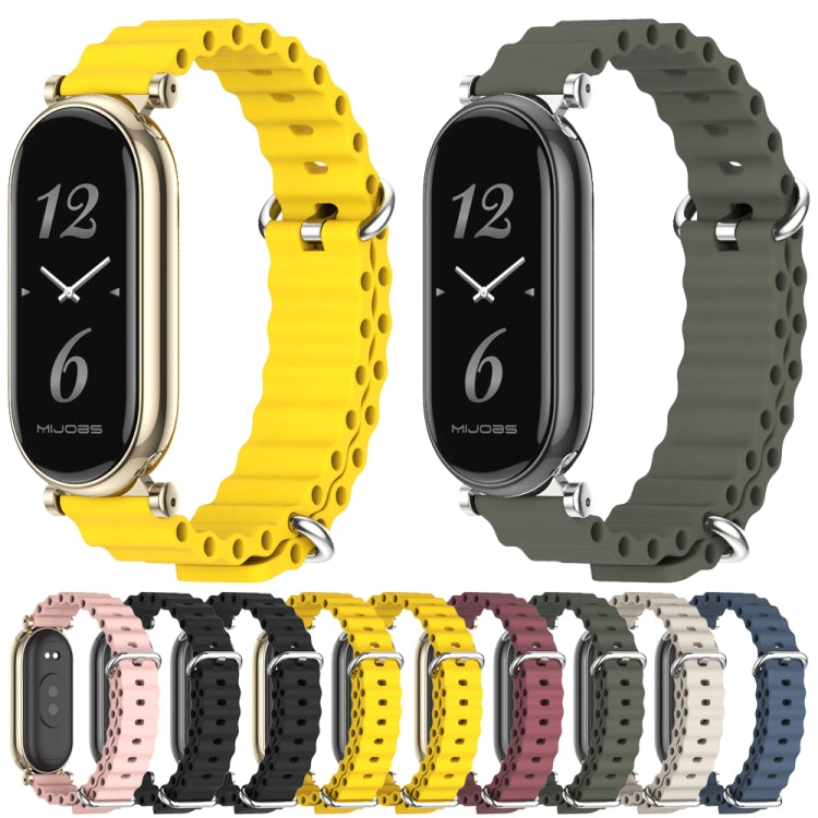 For Xiaomi Mi Band 8 / 9 / 9 NFC Mijobs GT4 Marine Silicone Breathable Watch Band(Yellow Light Gold) - Watch Bands by MIJOBS | Online Shopping UK | buy2fix