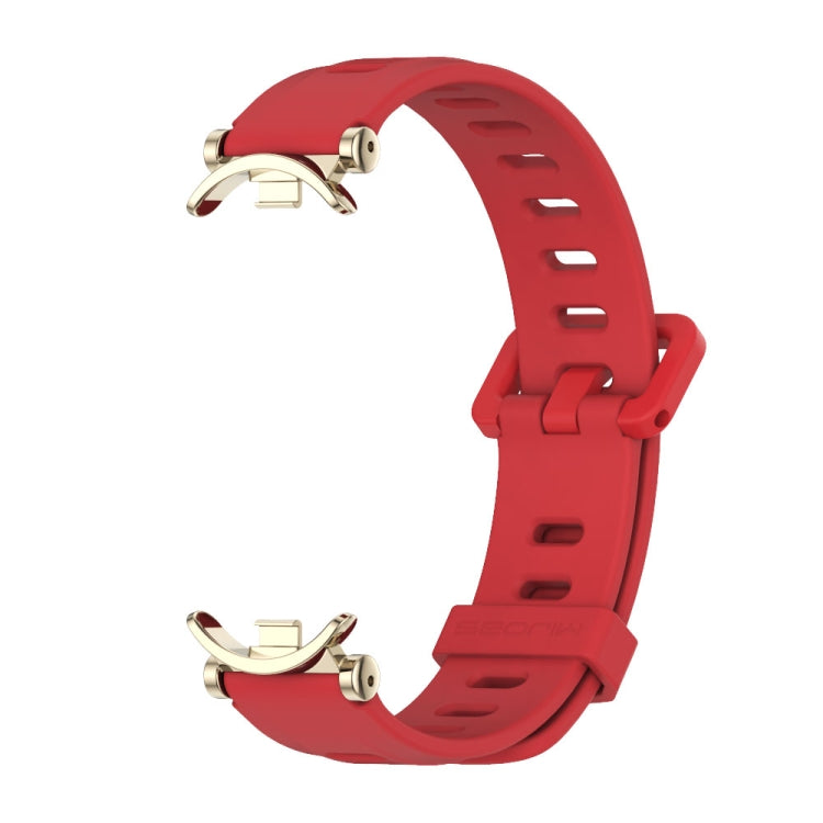 For Xiaomi Mi Band 8 / 9 / 9 NFC Mijobs GT4 Flat Hole Silicone Watch Band(Red Light Gold) - Watch Bands by MIJOBS | Online Shopping UK | buy2fix