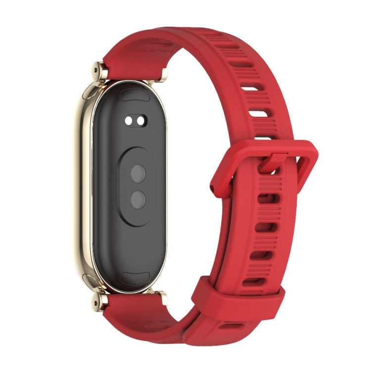 For Xiaomi Mi Band 8 / 9 / 9 NFC Mijobs GT4 Flat Hole Silicone Watch Band(Red Light Gold) - Watch Bands by MIJOBS | Online Shopping UK | buy2fix