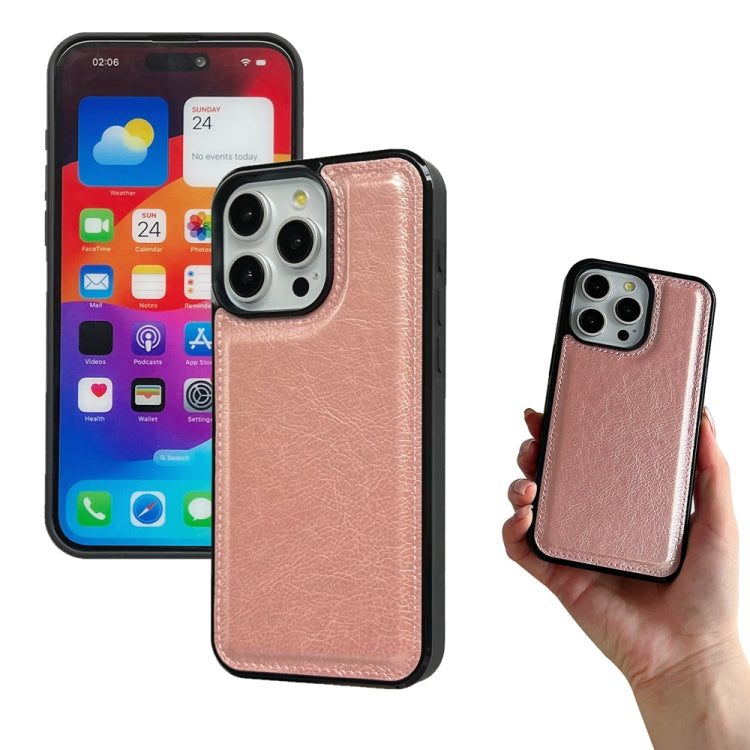 For iPhone 16 Pro Multifunctional Seven Cards Wallet Leather Phone Case(Rose Gold) - iPhone 16 Pro Cases by buy2fix | Online Shopping UK | buy2fix