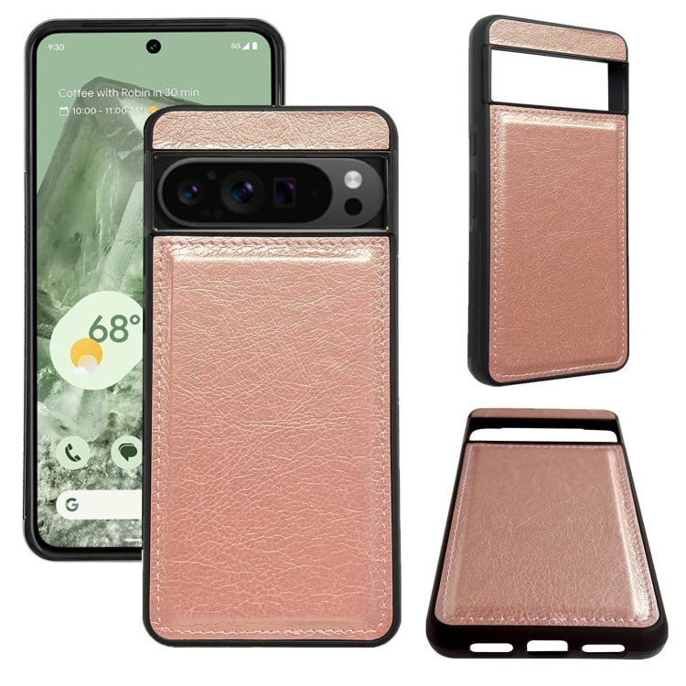 For Google Pixel 9 Pro XL Cowhide Texture Back Cover Phone Case(Rose Gold) - Google Cases by buy2fix | Online Shopping UK | buy2fix