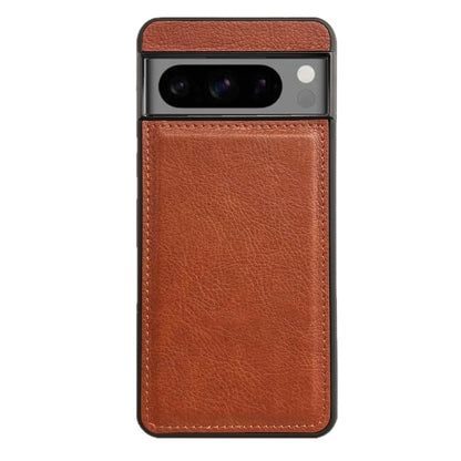 For Google Pixel 9 / Pixel 9 Pro Cowhide Texture Back Cover Phone Case(Brown) - Google Cases by buy2fix | Online Shopping UK | buy2fix