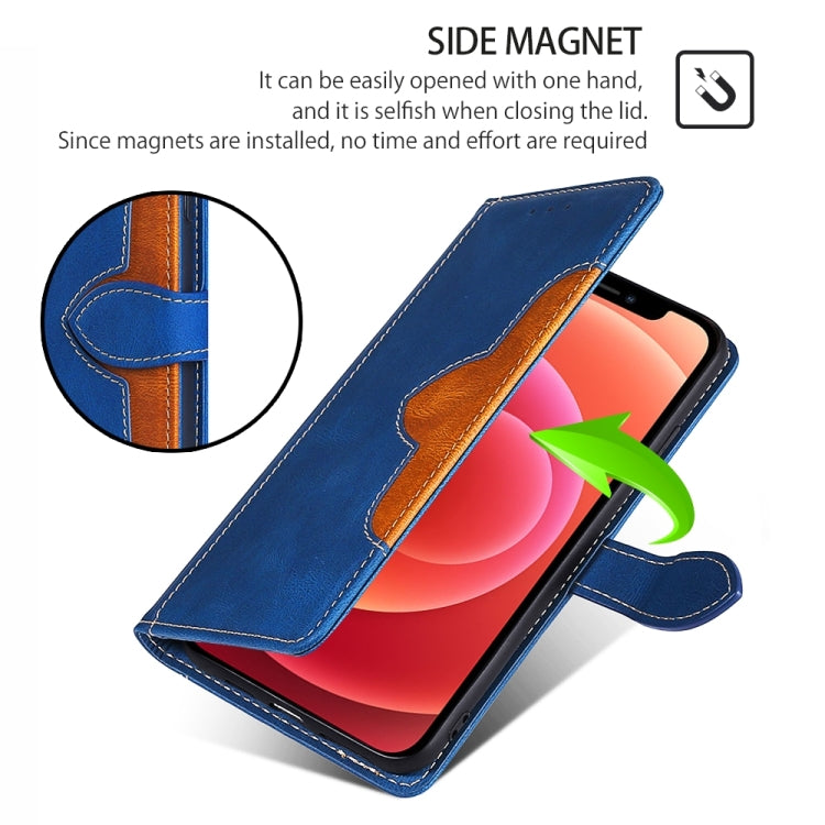 For Motorola Edge 5G 2024 Skin Feel Magnetic Buckle Leather Phone Case(Blue) - Motorola Cases by buy2fix | Online Shopping UK | buy2fix