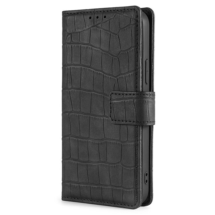 For Motorola Edge 5G 2024 Skin Feel Crocodile Magnetic Clasp Leather Phone Case(Black) - Motorola Cases by buy2fix | Online Shopping UK | buy2fix