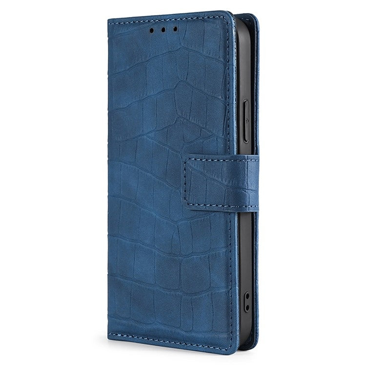 For Motorola Edge 5G 2024 Skin Feel Crocodile Magnetic Clasp Leather Phone Case(Blue) - Motorola Cases by buy2fix | Online Shopping UK | buy2fix