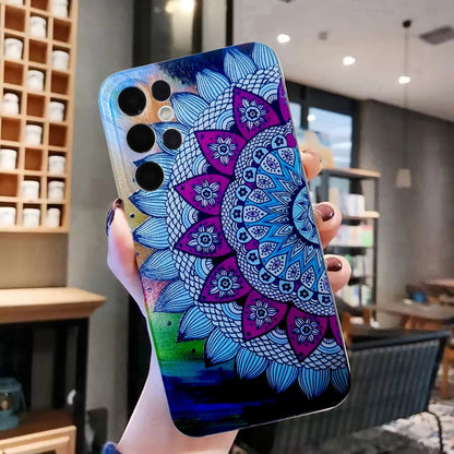 For Samsung Galaxy S24 Ultra 5G Colored Drawing Pattern TPU Phone Case(Half-flower) - Galaxy S24 Ultra 5G Cases by buy2fix | Online Shopping UK | buy2fix