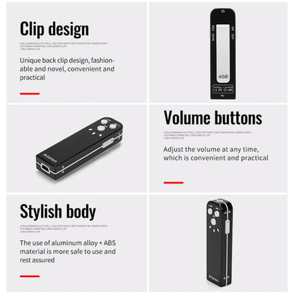 JNN J1 Mini Smart HD Noise Cancelling Voice Recorder, Memory:8GB(Black) - Recording Pen by JNN | Online Shopping UK | buy2fix