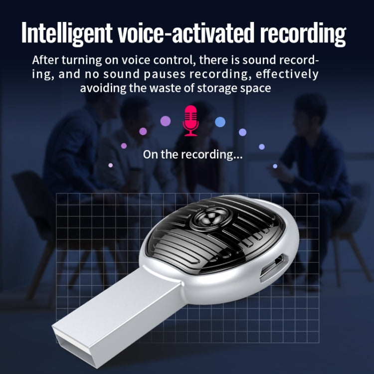 JNN S13 Zinc Alloy U-disk Voice Recorder, Memory:16GB(Silver) - U-Disk Recorder by JNN | Online Shopping UK | buy2fix