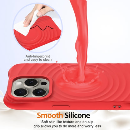 For iPhone 15 Pro Max Wave Texture MagSafe Magnetic Liquid Silicone Phone Case(Red) - iPhone 15 Pro Max Cases by buy2fix | Online Shopping UK | buy2fix