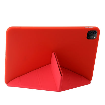 For iPad Pro 11 2024 TPU Deformation Flip Leather Tablet Case with Holder(Red) - iPad Pro 11 2024 Cases by buy2fix | Online Shopping UK | buy2fix