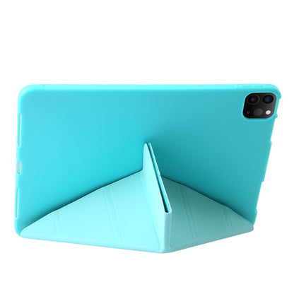 For iPad Pro 11 2024 TPU Deformation Flip Leather Tablet Case with Holder(Mint Blue) - iPad Pro 11 2024 Cases by buy2fix | Online Shopping UK | buy2fix