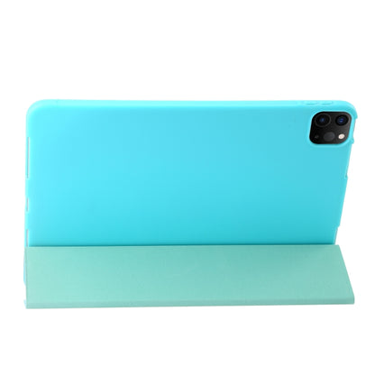 For iPad Pro 13 2024 Three-fold Holder Flip Tablet Leather Case(Mint Blue) - iPad Pro 13 2024 Cases by buy2fix | Online Shopping UK | buy2fix