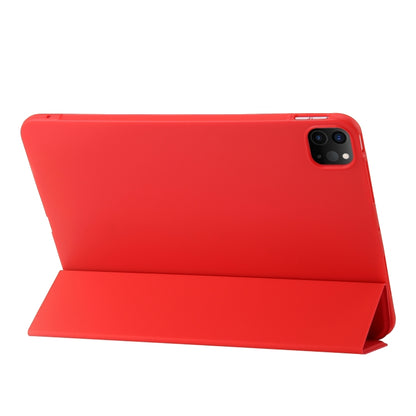 For iPad Pro 11 2024 Three-fold Holder Flip Tablet Leather Case(Red) - iPad Pro 11 2024 Cases by buy2fix | Online Shopping UK | buy2fix