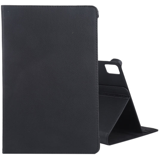 For iPad Air 13 2024 360 Degree Rotation Litchi Texture Leather Tablet Case with Holder(Black) - iPad Air 13 2024 Cases by buy2fix | Online Shopping UK | buy2fix