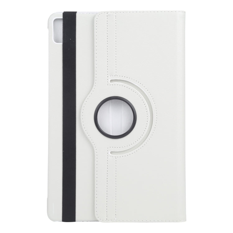 For iPad Air 11 2024 360 Degree Rotation Litchi Texture Leather Tablet Case with Holder(White) - iPad Air 11 2024 Cases by buy2fix | Online Shopping UK | buy2fix