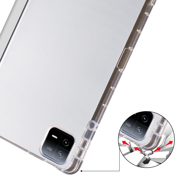 For iPad Pro 11 2024 3-fold Clear TPU Smart Leather Tablet Case with Pen Slot(Space Gray) - iPad Pro 11 2024 Cases by buy2fix | Online Shopping UK | buy2fix