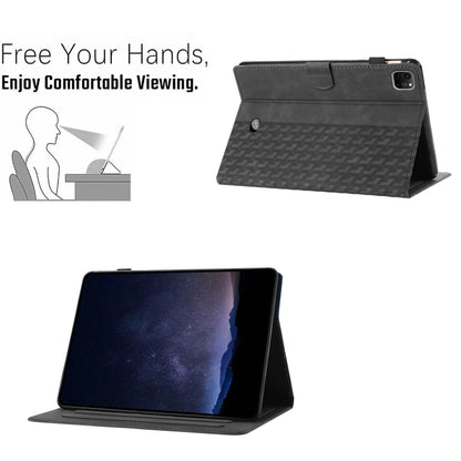 For iPad Pro 11 2024 Building Blocks Embossed Leather Smart Tablet Case(Black) - iPad Pro 11 2024 Cases by buy2fix | Online Shopping UK | buy2fix