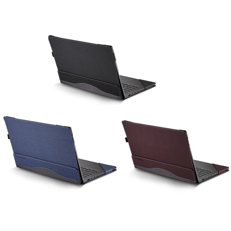 For HP Envy X360 13 inch 13-bf / 13t-bf Leather Laptop Shockproof Protective Case(Dark Blue) - 13.3 inch by buy2fix | Online Shopping UK | buy2fix