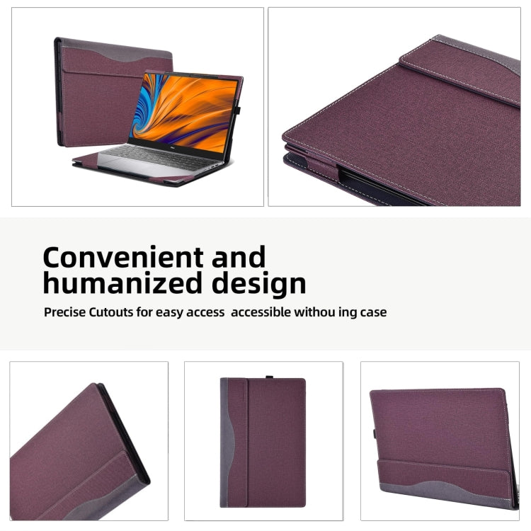 For HP Envy X360 15 inch 15-eu / 15-ew Leather Laptop Shockproof Protective Case(Wine Red) - 15 inch by buy2fix | Online Shopping UK | buy2fix