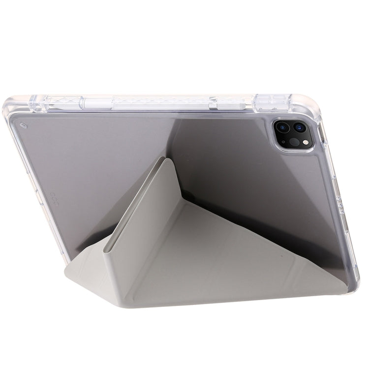 For iPad Pro 13 2024 Clear Acrylic Deformation Leather Tablet Case(Grey) - iPad Pro 13 2024 Cases by buy2fix | Online Shopping UK | buy2fix