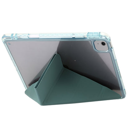 For iPad Air 13 2024 Clear Acrylic Deformation Leather Tablet Case(Dark Green) - iPad Air 13 2024 Cases by buy2fix | Online Shopping UK | buy2fix