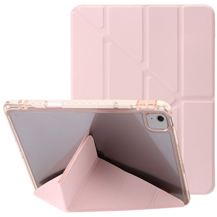 For iPad Air 13 2024 Clear Acrylic Deformation Leather Tablet Case(Pink) - iPad Air 13 2024 Cases by buy2fix | Online Shopping UK | buy2fix