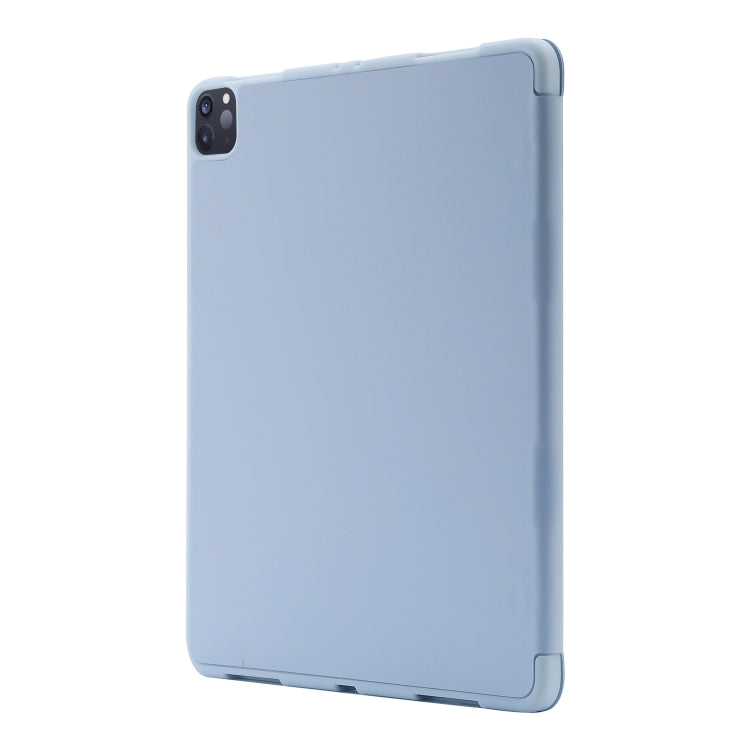 For iPad Air 11 2024 Skin Feel Tri-fold Leather Tablet Case with Pen Slot(Light Blue) - iPad Air 11 2024 Cases by buy2fix | Online Shopping UK | buy2fix