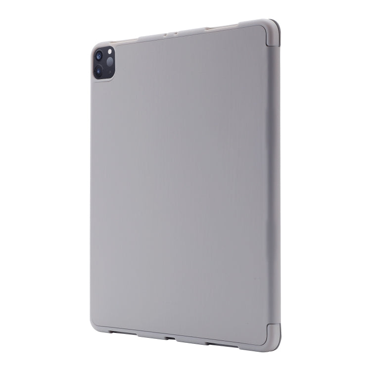 For iPad Air 13 2024 Skin Feel Tri-fold Leather Tablet Case with Pen Slot(Grey) - iPad Air 13 2024 Cases by buy2fix | Online Shopping UK | buy2fix