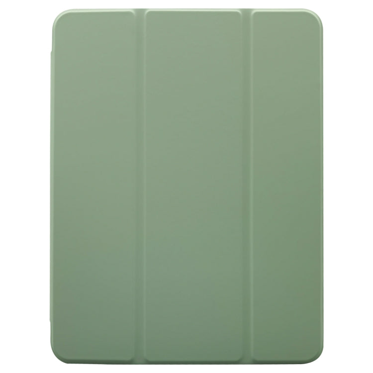 For iPad Pro 11 2024 3-folding Electric Pressed Skin Texture Leather Tablet Case(Green) - iPad Pro 11 2024 Cases by buy2fix | Online Shopping UK | buy2fix