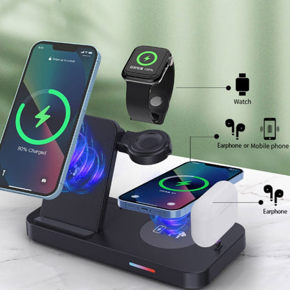 For Samsung Watch Series 3 in 1 15W Fold Wireless Charger Stand(Black) - Multifunction Charger by buy2fix | Online Shopping UK | buy2fix