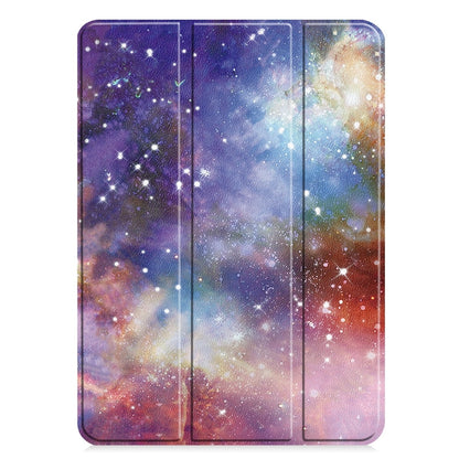 For iPad Pro 13 2024 Custer Painted 3-Fold Holder Smart Leather Tablet Case(Milky Way Nebula) - iPad Pro 13 2024 Cases by buy2fix | Online Shopping UK | buy2fix