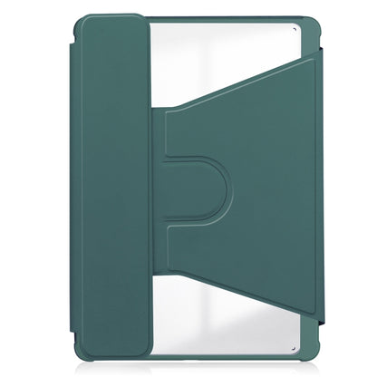 For iPad Air 13 2024 Transparent Rotation Smart Leather Tablet Case with Keyboard(Dark Green) - iPad Air 13 2024 Cases by buy2fix | Online Shopping UK | buy2fix