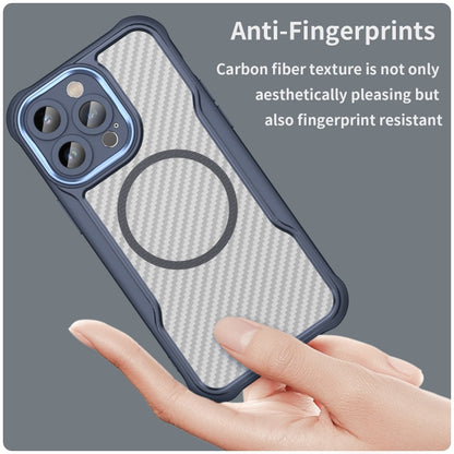 For iPhone 11 Pro Carbon Fiber Texture MagSafe Translucent Phone Case(Blue) - iPhone 11 Pro Cases by buy2fix | Online Shopping UK | buy2fix