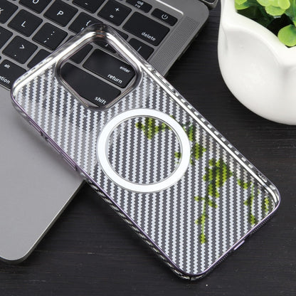 For iPhone 12 Pro Max 6D Plated Carbon Fiber Clear Magsafe PC Phone Case(Aurora Purple) - iPhone 12 Pro Max Cases by buy2fix | Online Shopping UK | buy2fix