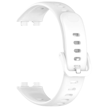 For Huawei Band 9 / 9 NFC / 8 / 8 NFC Nail Button Glossy Silicone Watch Band(White) - Watch Bands by buy2fix | Online Shopping UK | buy2fix